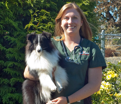 Dr. Laura McKenny and her dog Jazz: The WCVM is a special college, and while going to school there we had a strong sense of community and connectedness. Photo courtesy of Dr. Laura McKenny.