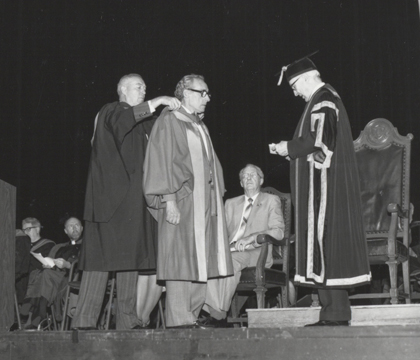Dr. Douglas Blood received an honorary degree from the U of S in 198. Photo:
