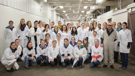 Dr. Marvin Beeman and WCVM students at the equine lameness lab. Photo: Christina Weese.