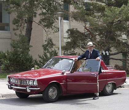 One of his most prized possessions is his red 1967 Rover 2000 TC, a car model that was produced in England from 1963 to 1977.