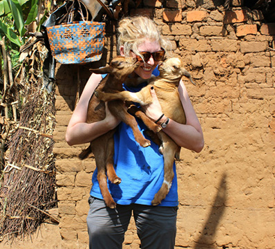 WCVM student Jamie Neufeld is spending the summer in Uganda working with Veterinarians Without Borders. Photo courtesy Jamie Neufeld.