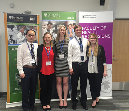 The winning team, consisting of Lin Wang (pharmacy), Hallie MacLachlan (nursing), Amanda Geradts (nutrition), Hallie MacLachlan (nursing), Matthias Muller (physical therapy) and Carly Legault (veterinary medicine). Submitted photo.