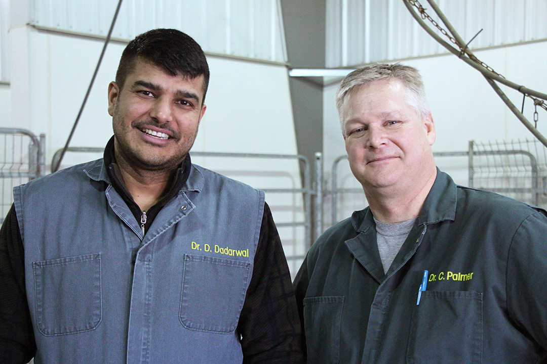 Drs. Dinesh Dadarwal, left, and Colin Palmer, right, were part of the team behind the new neonatal rotation.