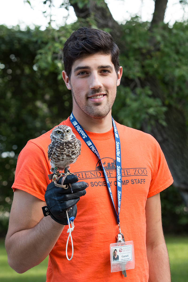 Garrett Fraess of St. Albert, Alta. In 2016, Fraess worked as a summer interpreter for the Saskatoon Zoo Society at the Saskatoon Forestry Farm Park and Zoo. Photo: Caitlin Taylor. 