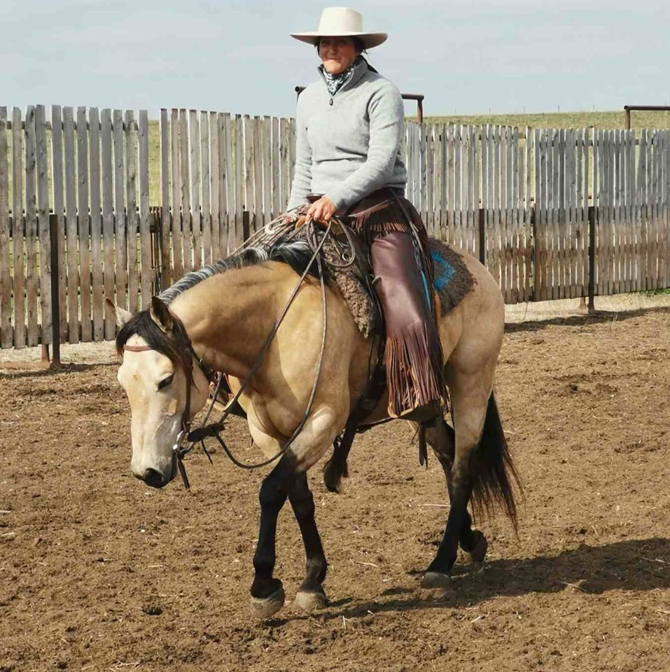 Veterinary student Michelle Streeter on her buckskin mare. Supplied photo. 