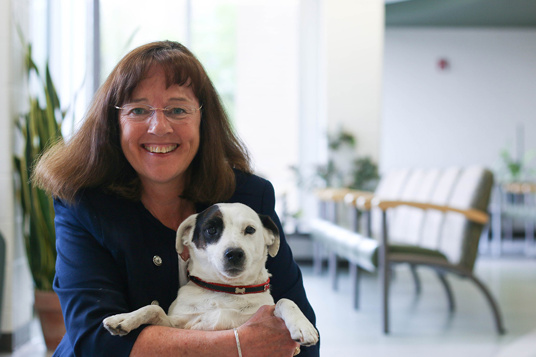 Dr. Trish Dowling with her dog Zipper. Photo by Caitlin Taylor. 