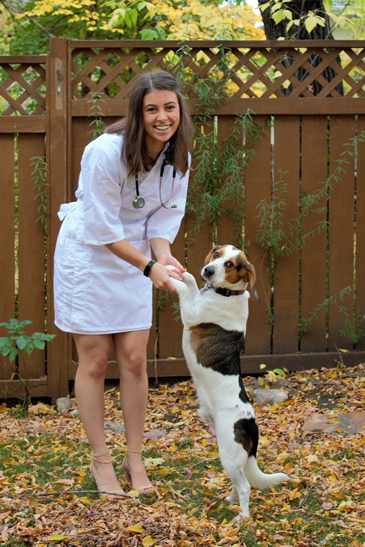 Kiri Ashley, after receiving her personalized white lab coat and stethoscope this fall. Supplied photo. 