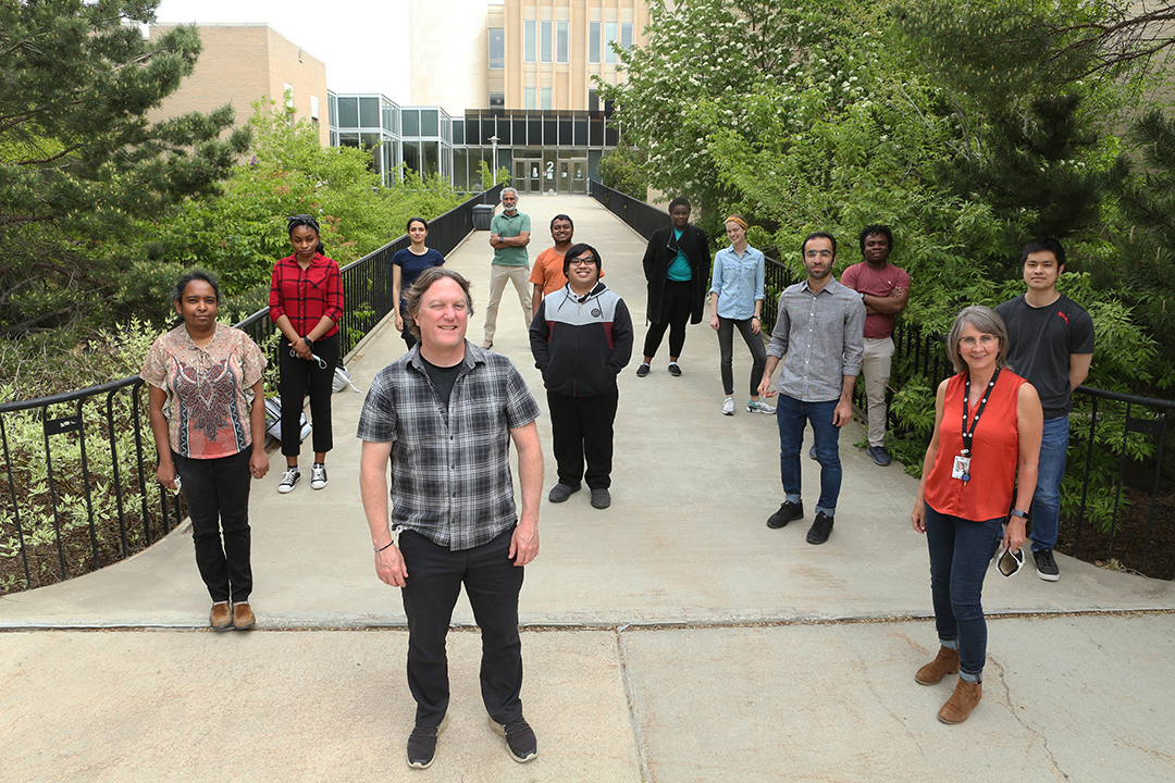 Course instructors and graduate students gathered for a group photo on the last day of class in May 2021. Photo: Myrna MacDonald.