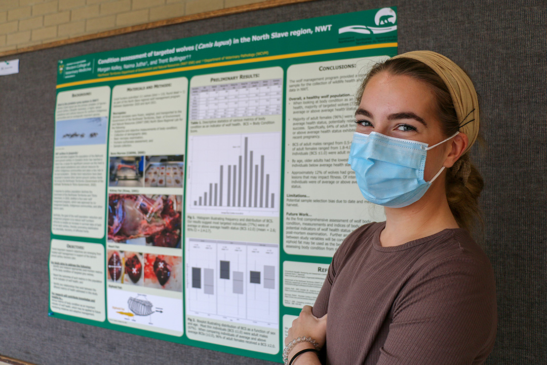 Student Morgan Kelley won first place in the clinical sciences category. Photo: WCVM Today.
