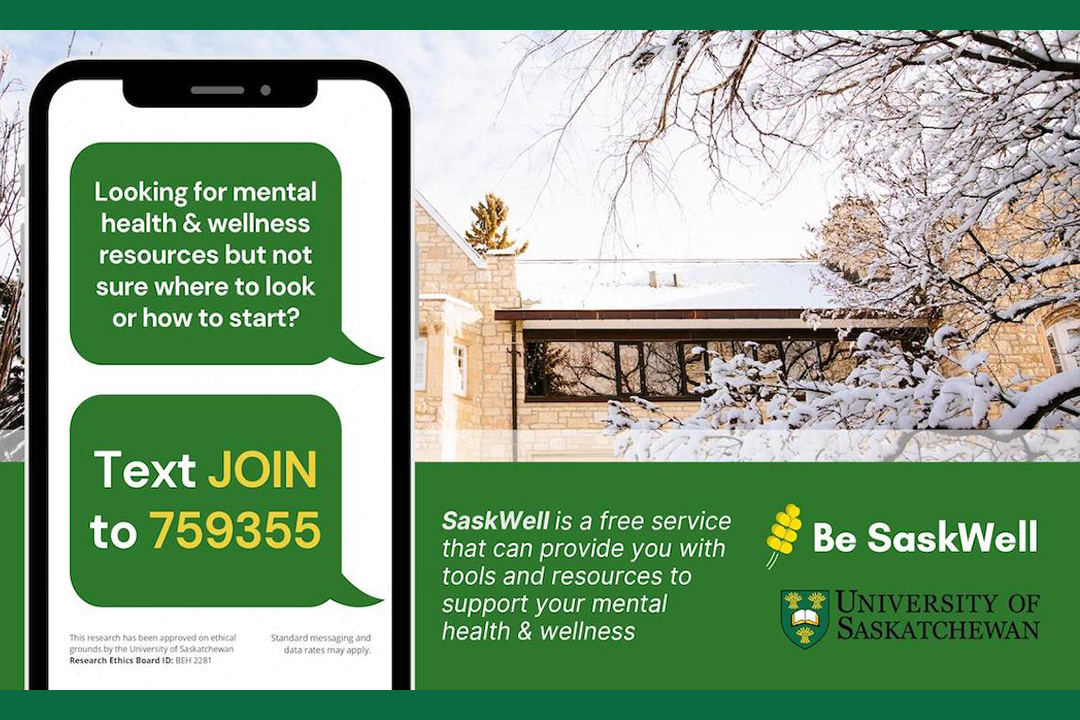 SaskWell is a free, text-based mental health support program. Image courtesy SaskWell.