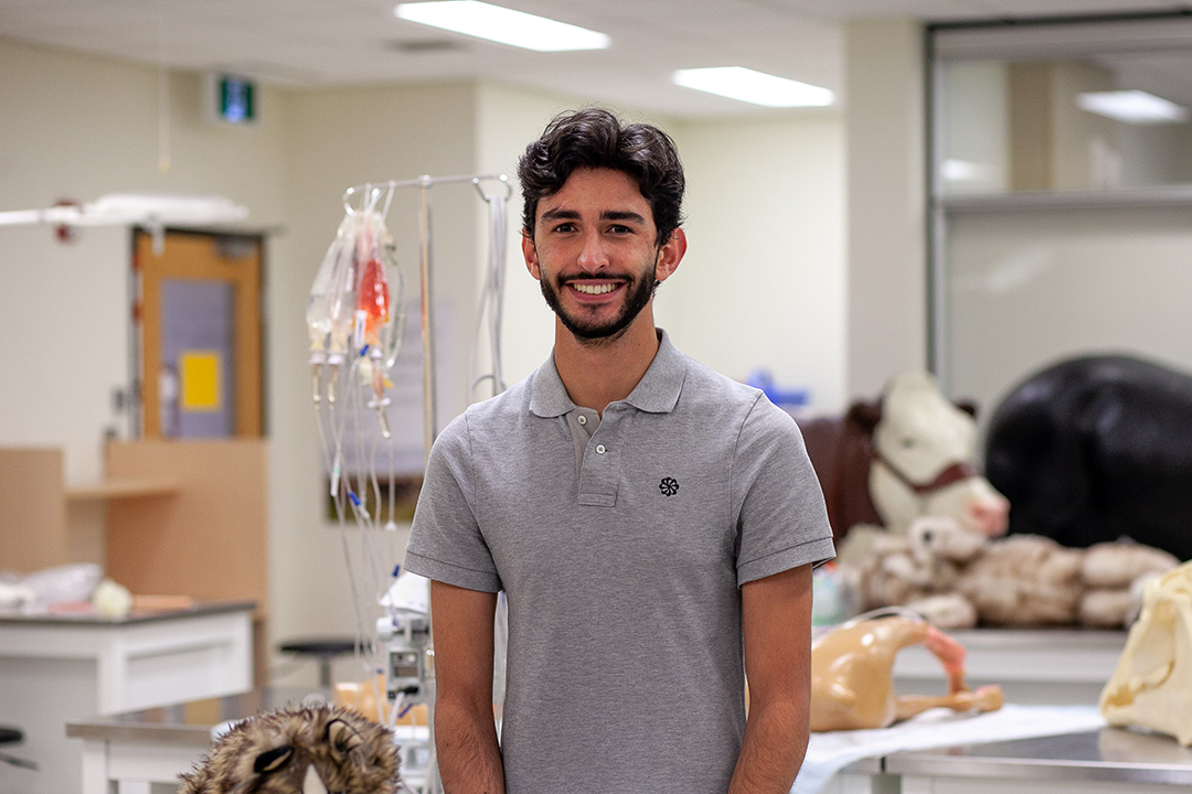 First-year veterinary student Armaan Bhatia. Photo by Christina Weese.