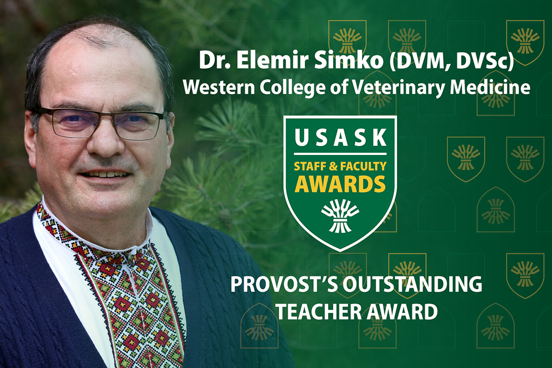 Dr. Elemir Simko is the winner of this year's Provost's Outstanding Teaching Award.