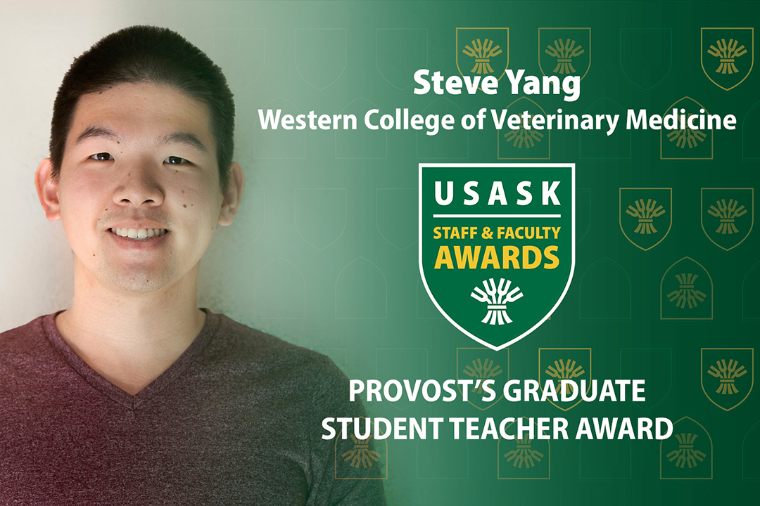 Steve Yang is the winner of the USask Provost's Graduate Student Teaching Award.