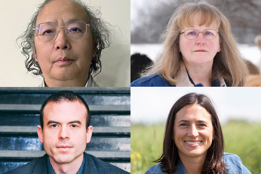 From left (clockwise): Dr. Wen Jun (Chris) Zhang (PhD), Dr. Cheryl Waldner (PhD, DVM), Dr. Kate Congreves (PhD) and Dr. Ben Hoy (PhD). Submitted photos. 
