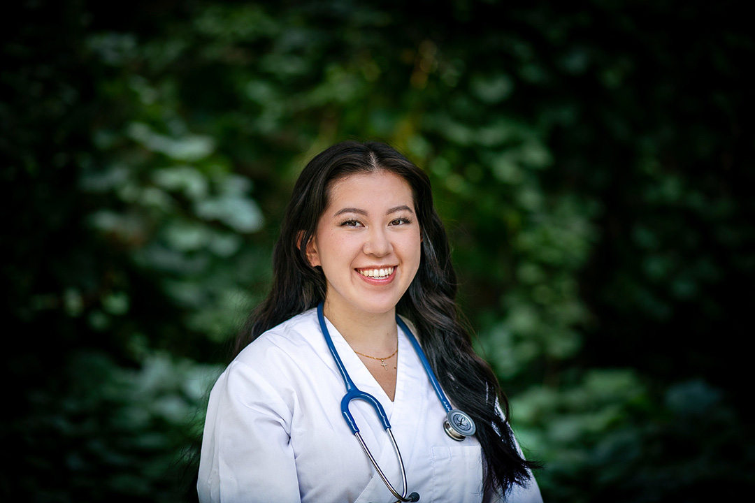 Christine Yang, a first-year veterinary student at the Western College of Veterinary Medicine (WCVM). Photo: Christina Weese. 