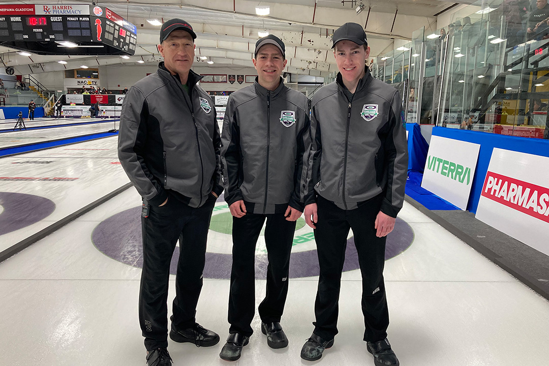 Matthew Pauls (right) is an avid curler and has played in both recreational and competitive leagues with his family.  Supplied photo. 