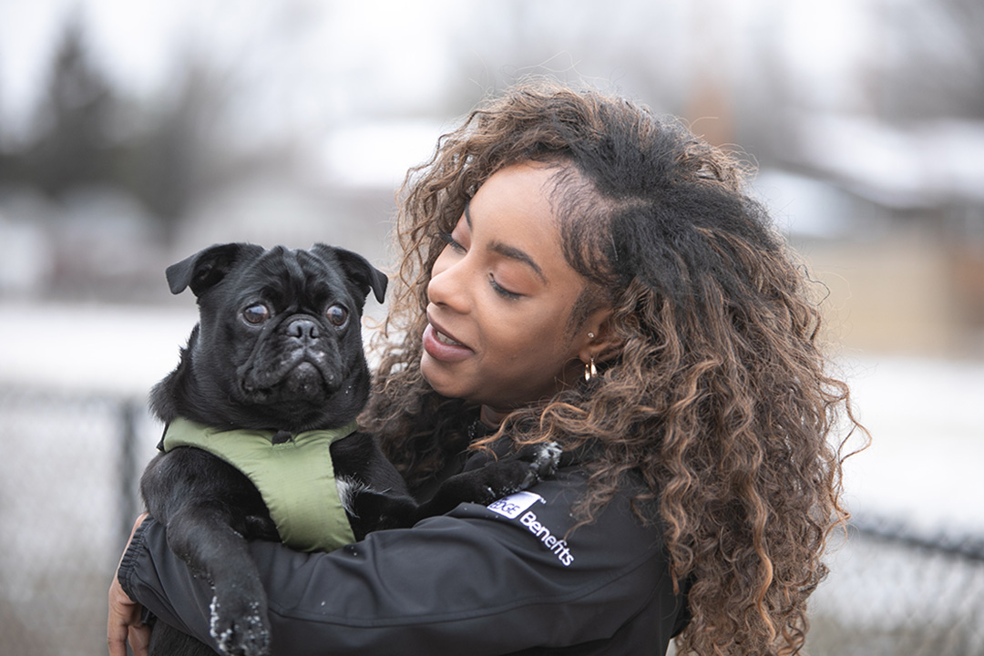 Abi Bashorun and her dog Milo connected on Valentine's Day 2023. Photo: Christina Weese.