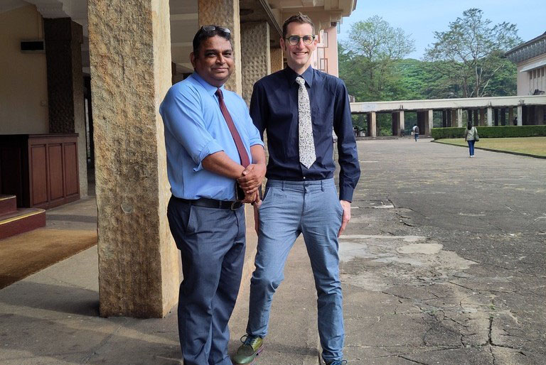 From left, Dr. Roshan Madalagama (BVSc, PhD) and Dr. Joseph Rubin (DVM, PhD) at the University of Peradeniya in Kandy, Sri Lanka. Photo: Supplied.