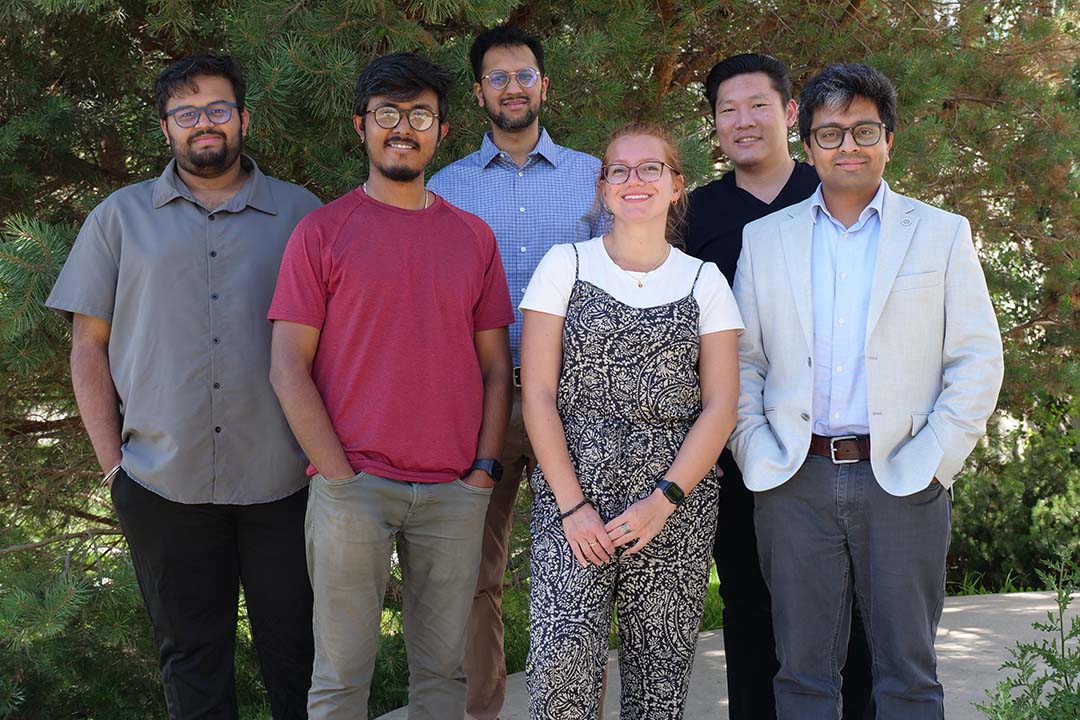 Dr. Arinjay Banerjee (far right) and his trainees recently showcased the importance of foundational research into the immune systems of bats and humans in three new research papers. Photo: Erin Matthews.