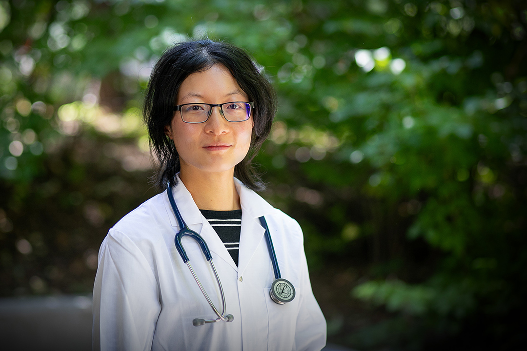 Jingfei Gu of Brandon, Man., is a first-year WCVM veterinary student. Photo: Christina Weese. 